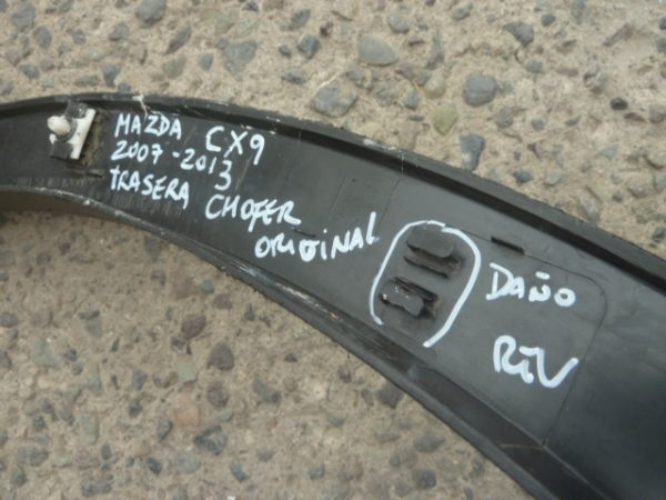 moldura paso rueda mazda cx9 2007 2013  trasera chofer daños - Imagen 3