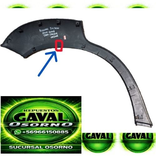 Moldura paso rueda hyundai tucson 2005 2009 tras chofer RgvO daño - Imagen 3