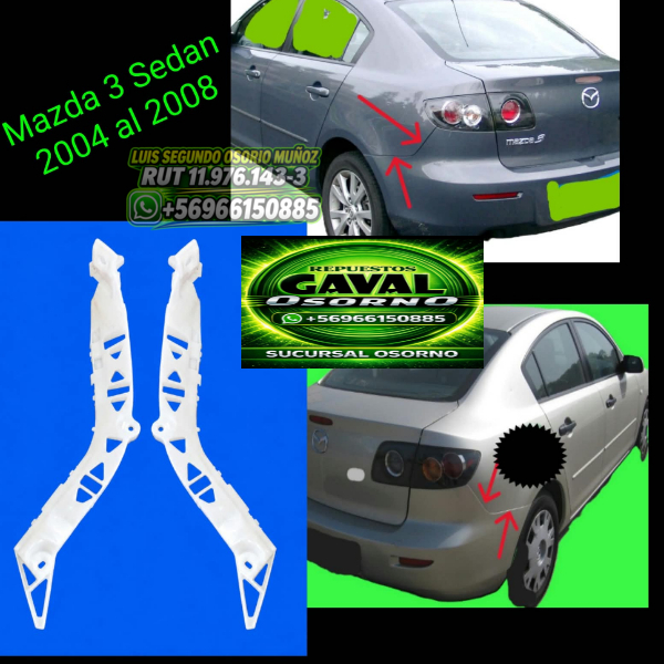 Soporte mensula mazda 3 sedan 2004 2008 par traseras RgvO